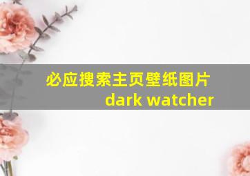 必应搜索主页壁纸图片 dark watcher